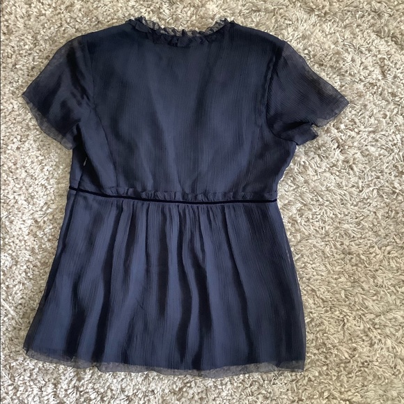 Rare J.Crew navy 100% silk blouse - Picture 5 of 8